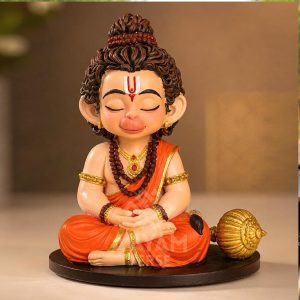 AAYAMVERSE Balveer Hanuman Ji Idol, UV Resin, 3.5 Inch, Hand Painted, Balroop Blessings Collection, for Car Dashboard, Home Temple & Office Desk