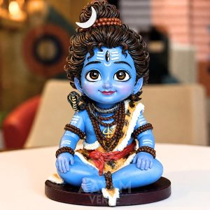 AAYAMVERSE Bal Mahadev Car Dashboard Idol – 3.5 Inch Premium UV Resin Shiv Ji Murti | Balroop Blessings Collection | Cute Baby Shiva Statue for Car, Home...